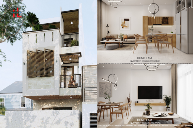 Thiết kế nhà phố hiện đại 3 tầng Mr Hồng - Xây dựng Hưng Lâm