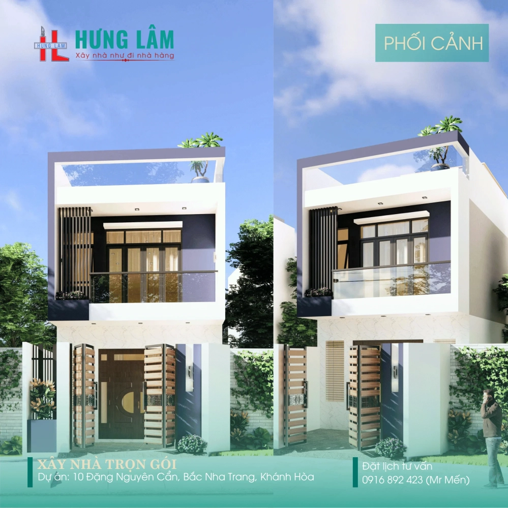 Thiết Kế Nhà Phố 02 Tầng Hiện Đại Tại Bắc Nha Trang