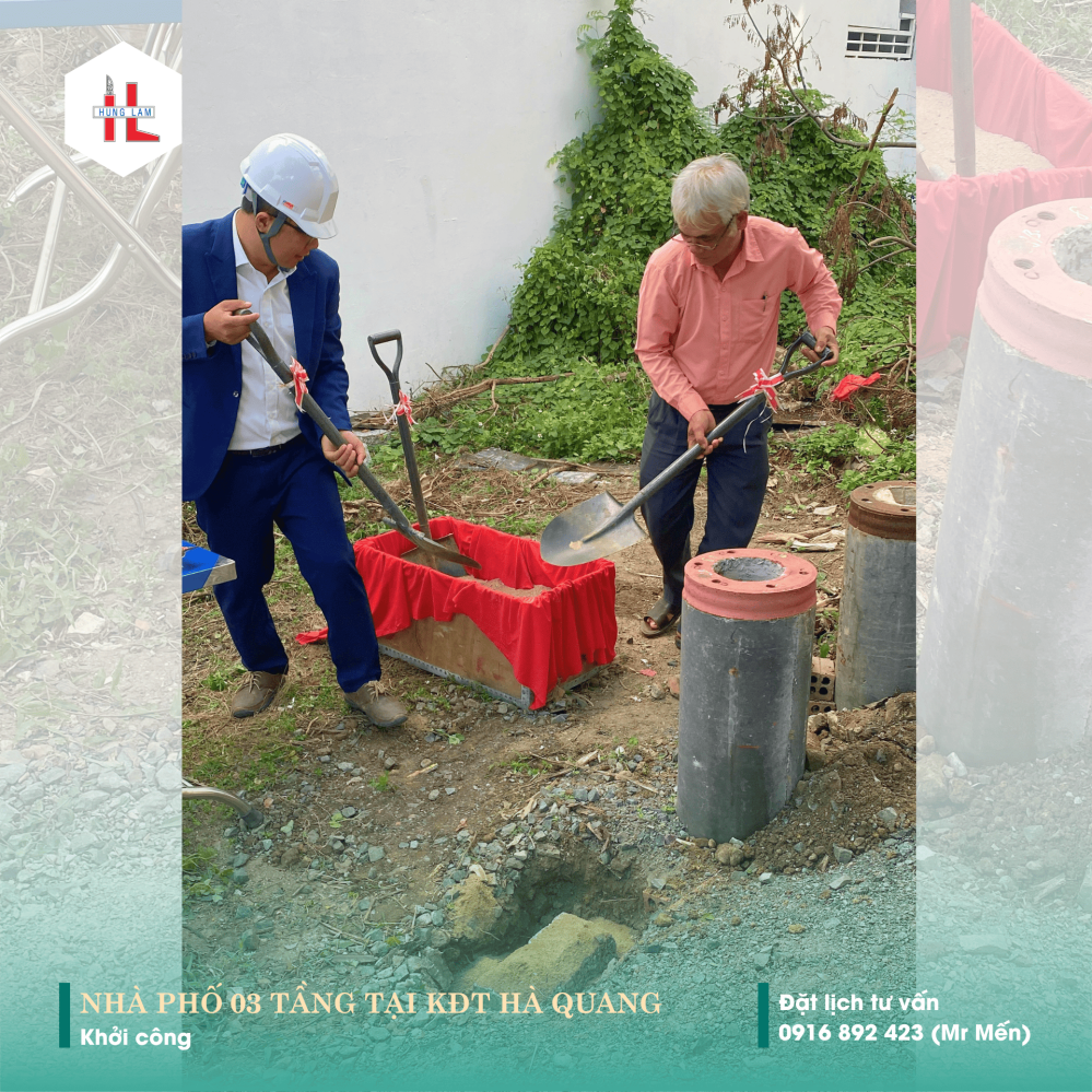 Khởi công công trình nhà phố 03 tầng tại KĐT Hà Quang