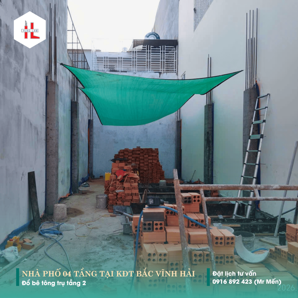 Nhật ký thi công Đổ bê tông trụ tầng 2 – 05D3 | Xây Dựng Hưng Lâm