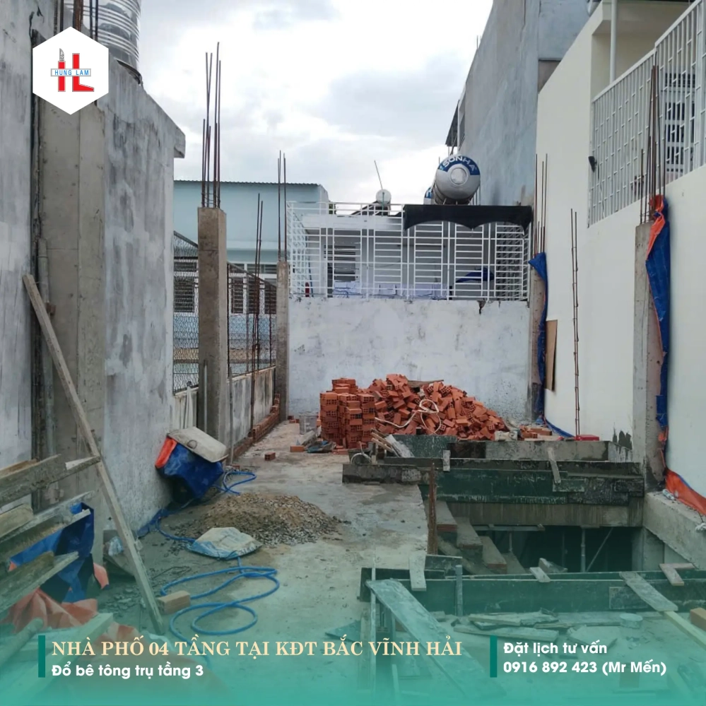 Nhật ký thi công Đổ bê tông trụ tầng 3 – 05D3 | Xây Dựng Hưng Lâm
