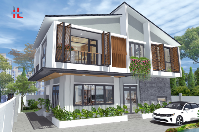 Phối cảnh thiết kế biệt thự Mr Danh - Xây dựng Hưng Lâm