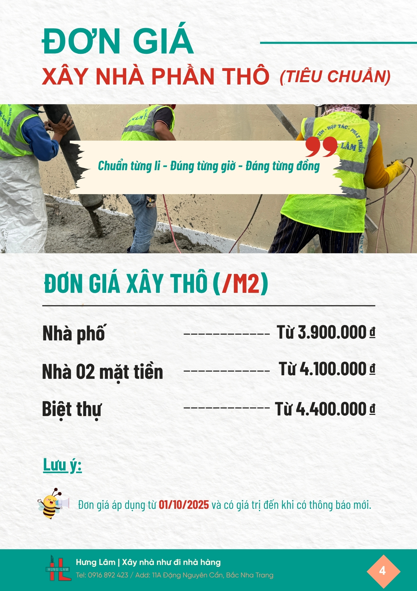 don gia xay nha phan tho nha trang 2025