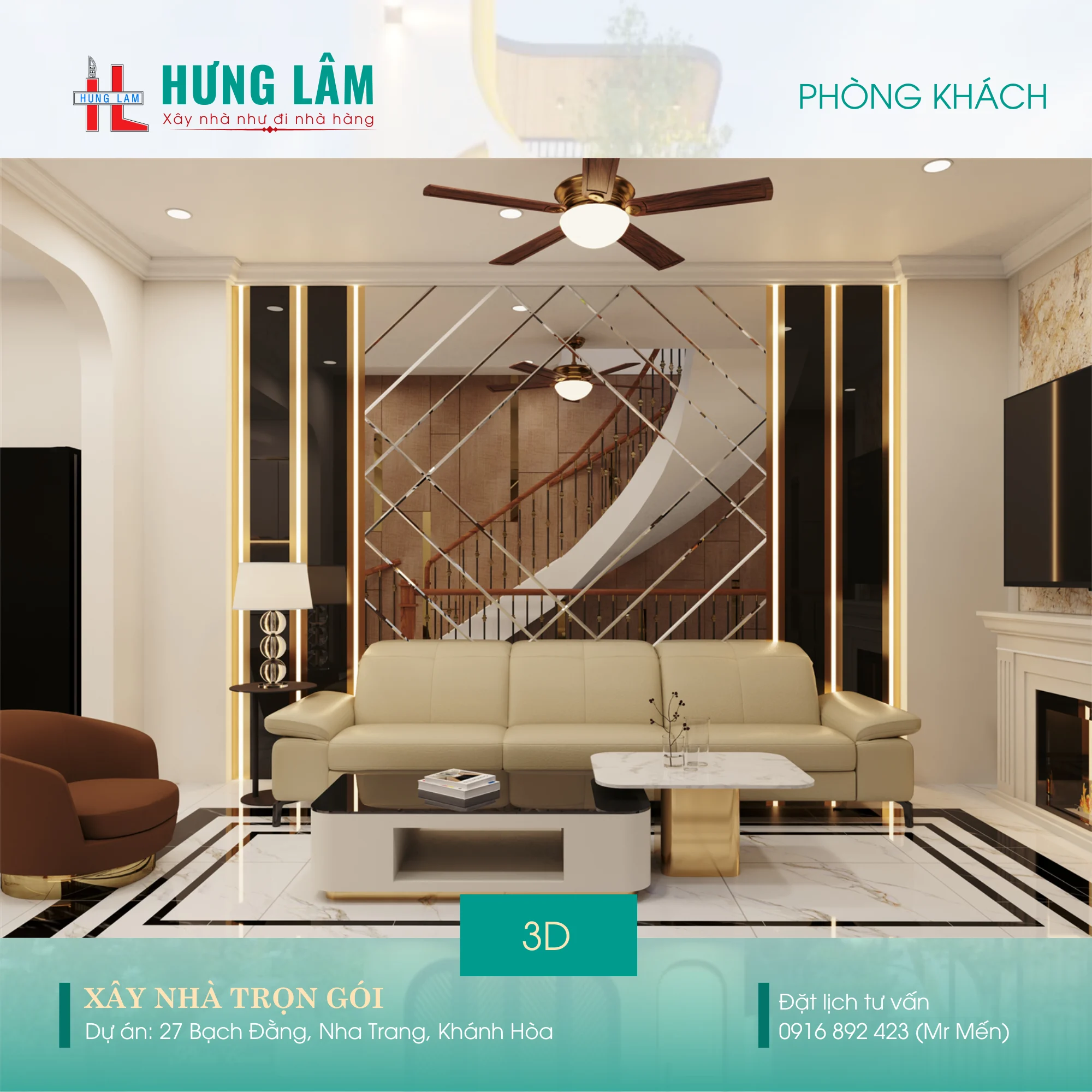 Thiết kế nội thất phòng khách nhà phố