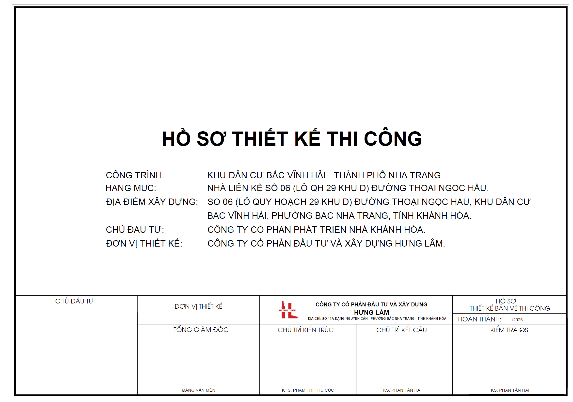 danh muc ho so thiet ke thi cong