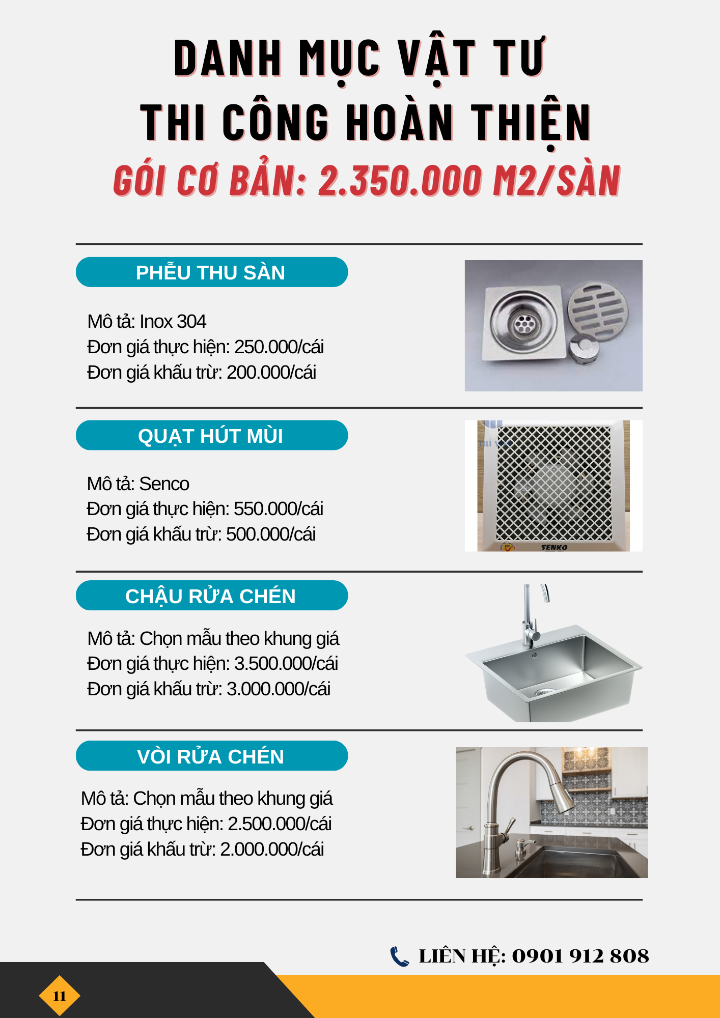 Danh mục vật tư thi công hoàn thiện 9