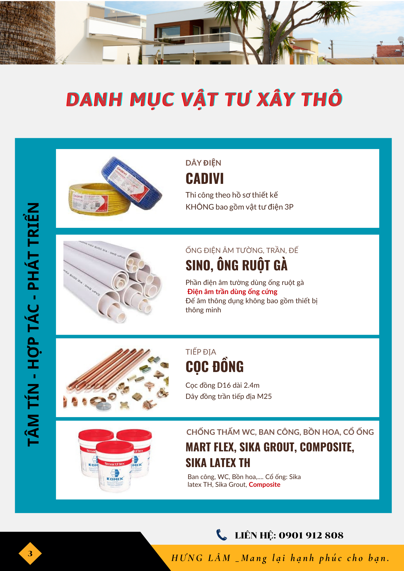 Danh mục vật tư xây thô 3